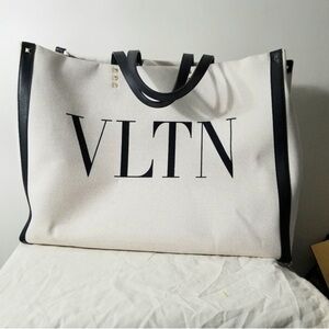 Valentino Garavani White and Black Tote Bag